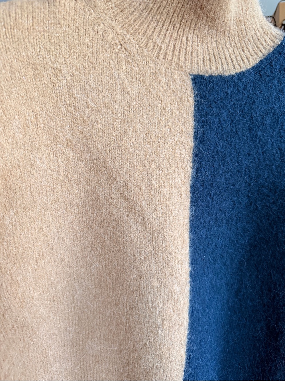 & Other Stories Stockholm Atelier Alpaca Wool Colorblock Turtleneck Sweater M - Picture 3 of 6